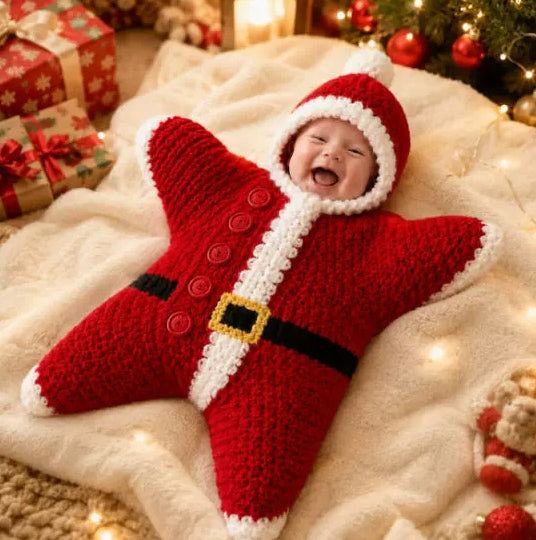 Baby wearing the Little Starfish Suit