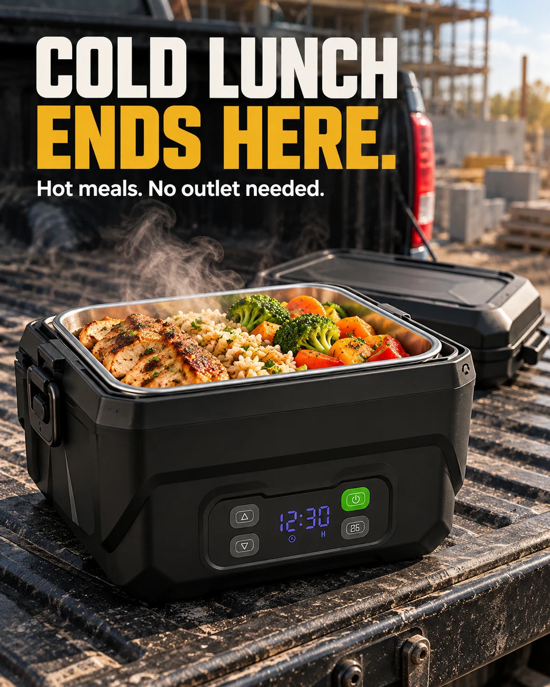 Cold lunch ends here: hot meals, no outlet needed