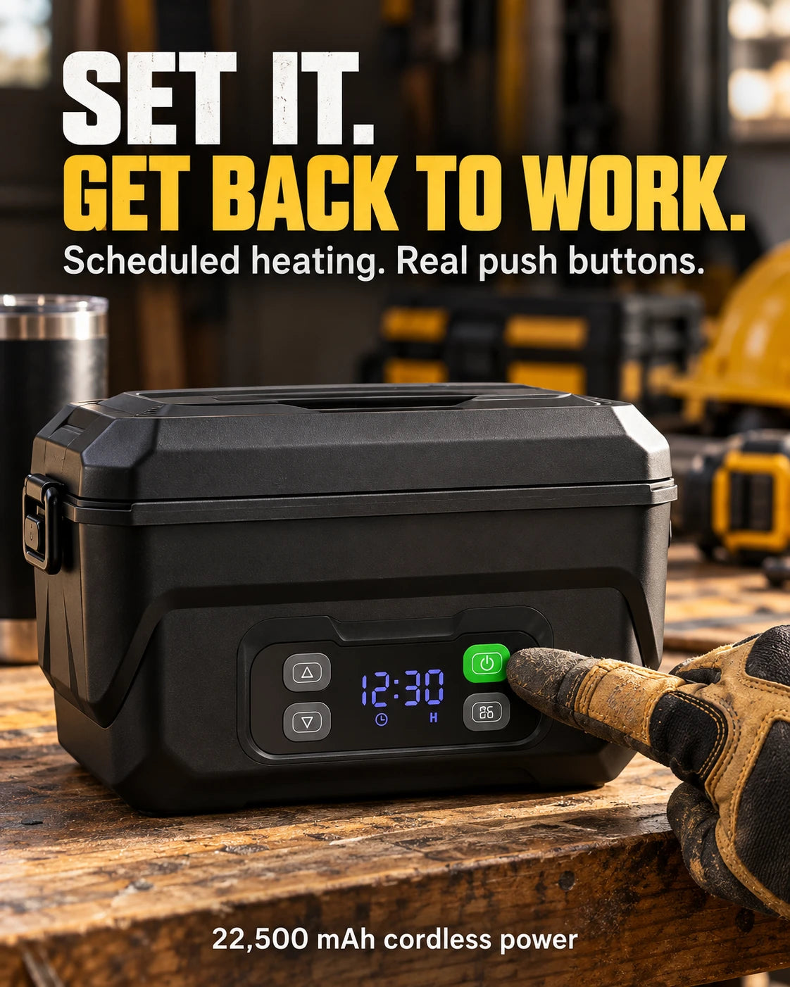 Set it and get back to work: scheduled heating, real push buttons